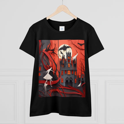 Halloween Night Scene Women's Midweight Cotton Tee