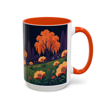 🌙🌼 The Moonlit Floral Dancer Colorful Mug – Art Deco Garden Fantasy