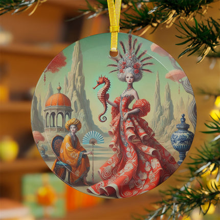 The Seahorse Court Glass Ornament