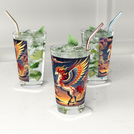 Flame-Winged Horse at Sunset  Glass, 16oz