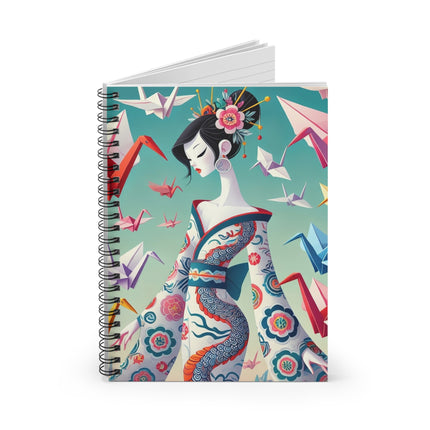 Origami Crane Spiral Notebook — Ruled Line