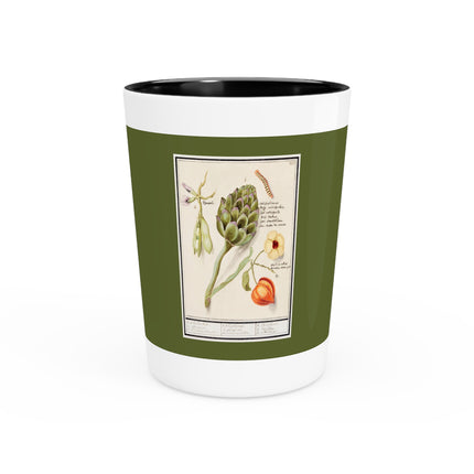 Artichoke, Broad Beans, and Lantern Plant by Anselmus Boëtius de Boodt Ceramic Shot Glass