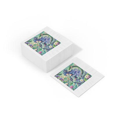 Fairy of the Koi Pond White Coined Napkins