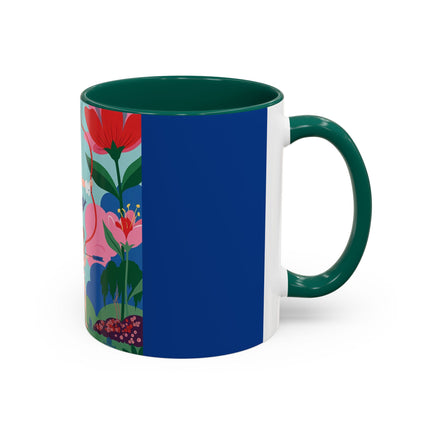 The Lady Of The Scarlet Bow Colorful Mugs – Art Deco Botanical Archer Elegance