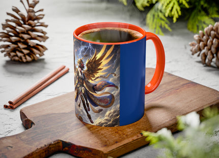 Valkyrie Descending Through Storm Colorful Mugs (11oz, 15oz)