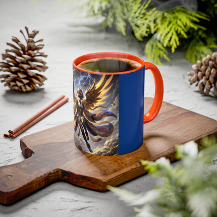 Valkyrie Descending Through Storm Colorful Mugs (11oz, 15oz)