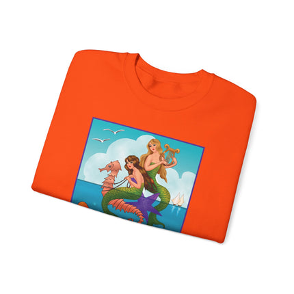 Three Mermaids with Strings of Pearls by Carlo Chiostri Heavy Blend™ Crewneck Sweatshirt