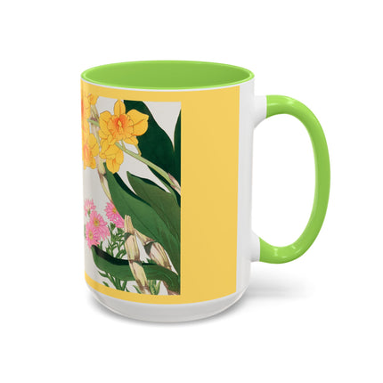 Golden Bow Orchid by Tanigami Kônan Colorful Mugs (11oz, 15oz)