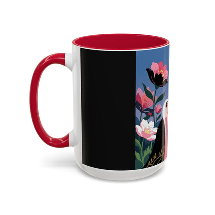 🌹🎄 The Lady Of The Candlelit Rose Tree Colorful Mug – Art Deco Christmas Garden