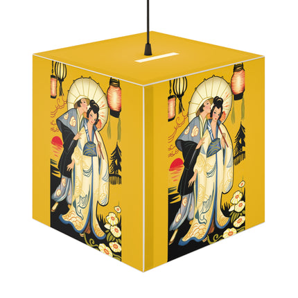Golden Embrace Light Cube Lamp