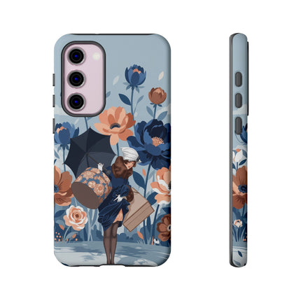 ☂️🌺 The Lady Of The Traveling Garden Phone Case – Art Deco Floral Adventure