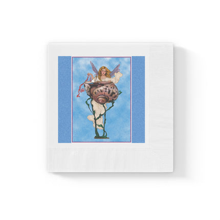 Enchanting Serenity White Coined Napkins