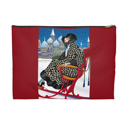 Elegant Winter Woman in Sleigh Accessory Pouch