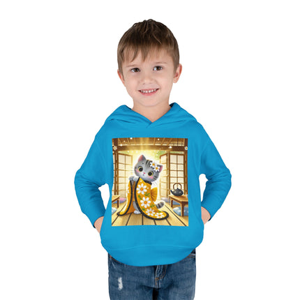 Playful Kitten in the Tea Room Toddler Pullover Fleece Hoodie