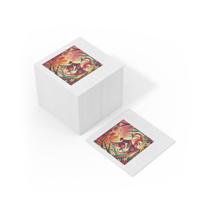 The Dragon Fairy’s Dance White Coined Napkins