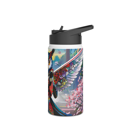Cyberpunk Samurai Owl Stainless Steel Water Bottle