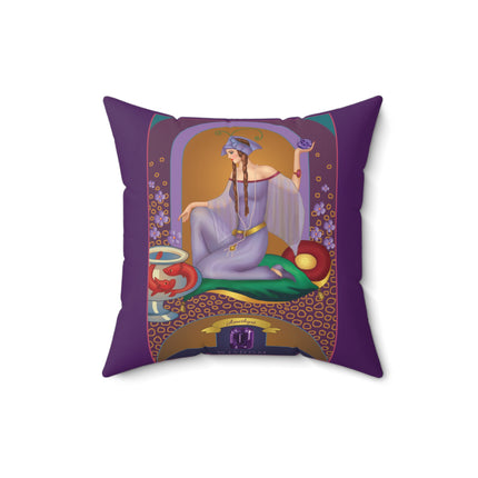 February & Amethyst (from the Gem Series) by Sofia Chiostri Spun Polyester Square Pillow