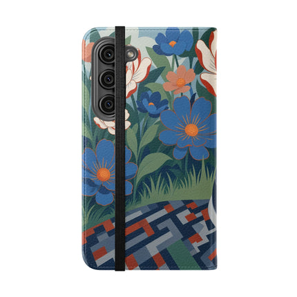 🌺🪞 The Lady Of The Grand Flower Salon Flip Case – Art Deco Floral Elegance
