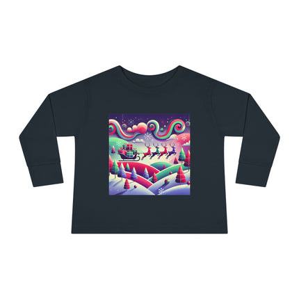 Festive Reindeer Flight Toddler Long Sleeve Tee