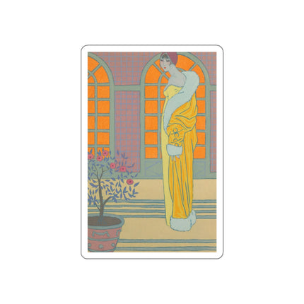 Sur Les Marches Du Jardin by Georges LePape Die-Cut Stickers (5 Sizes)