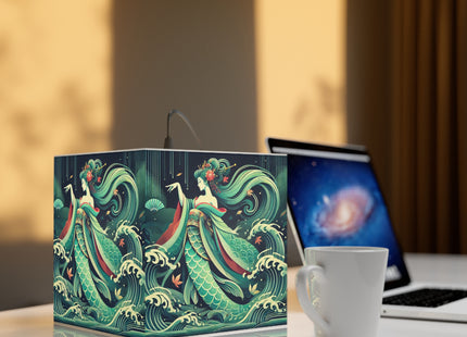 Mermaid Queen Rising from the Deep Light Cube Lamp