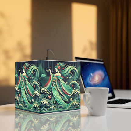 Mermaid Queen Rising from the Deep Light Cube Lamp