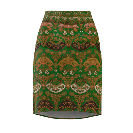 Japanese Fan Pattern by G.A. Audsley Women's Pencil Skirt (AOP)