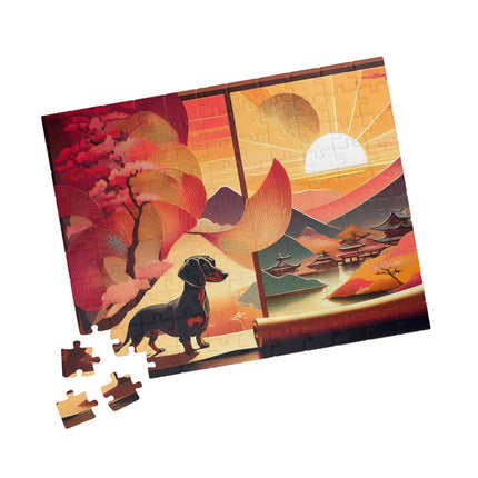 Dachshund's Sunset Artistry Puzzle (110, 252, 520, 1014-piece)