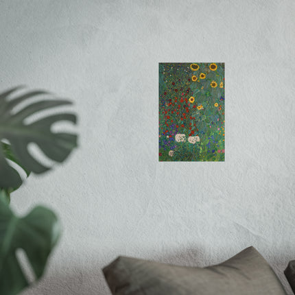 Farm Garden with Sunflowers by Gustav Klimt Fine Art Posters
