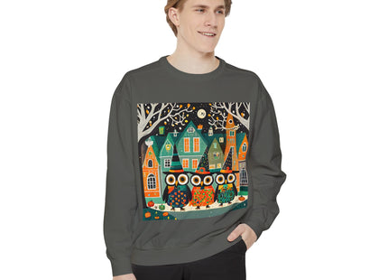 Night of the Trick-or-Treating Owlets Unisex Garment-Dyed Sweatshirt
