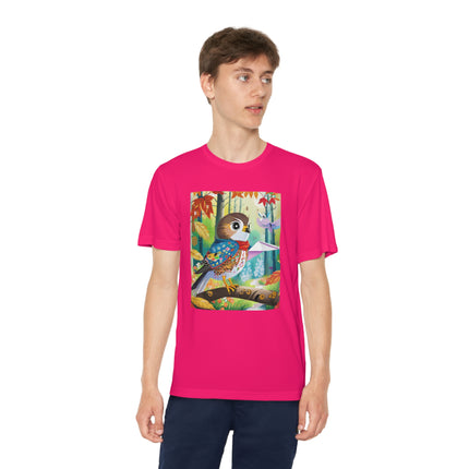 Baby Hawk Plays in Forest Youth Competitor Tee