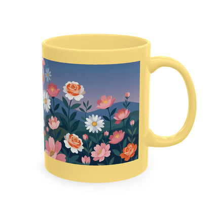 🌸🎭 The Lady Of The Floral Masquerade Garden Ceramic Mug – Art Deco Fashion Whimsy
