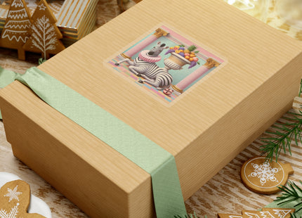 Zebra, Fruit, and Pink Columns Kiss-Cut Stickers (4 Stickers)