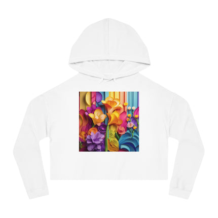 The Graceful Freesia Women’s Cropped Hooded Sweatshirt