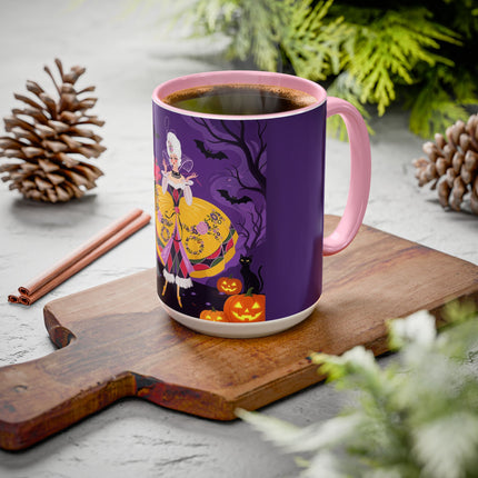 🎭🌹 The Harlequin Rose Masquerade Colorful Mug – Theatrical Halloween Romance