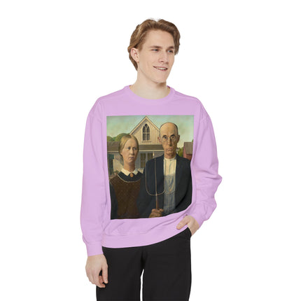 American Gothic by Grant Wood Unisex Garment-Dyed Sweatshirt