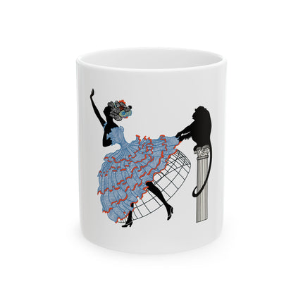 Dance and Playfulness in Silhouette Ceramic Mug 11oz