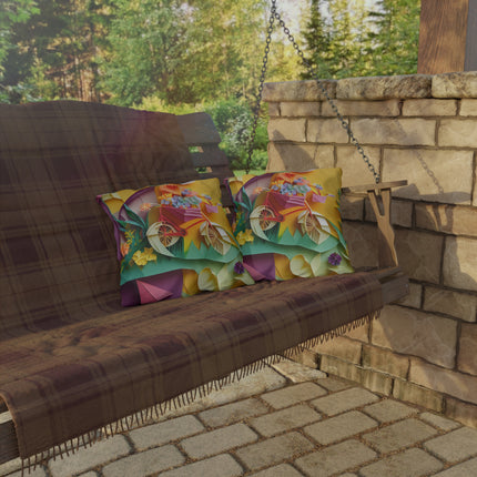 Origami Bicycle Outdoor Pillows