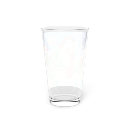 🦌🍬 The Lady Of The Peppermint Christmas Garden Pint Glass – Colorful Art Deco Holiday Fantasy