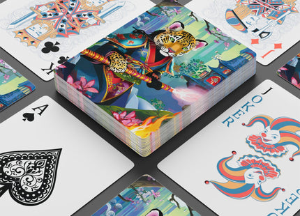 Cyberpunk Leopard Playing Cards