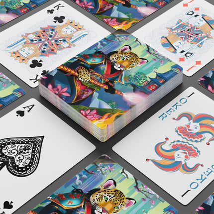 Cyberpunk Leopard Playing Cards
