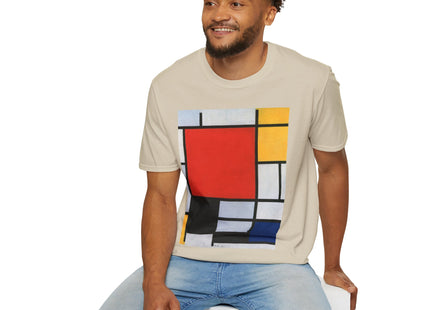 Composition with Red, Yellow, Blue, and Black Softstyle T-Shirt
