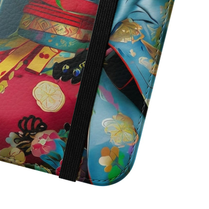 🌸✨ Cyberpunk Geisha Flip Case – Neon Elegance & Futuristic Grace