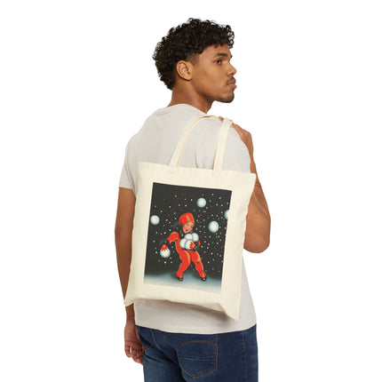 Festive Snowball Cotton Canvas Tote Bag