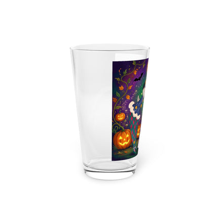 🎭🎃 The Masquerade Beneath The Pumpkin Lantern Glass, 16oz – Theatrical Halloween Charm