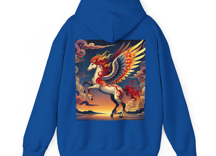 Flame-Winged Horse at Sunset – Heavy Blend™ Hooded Sweatshirt