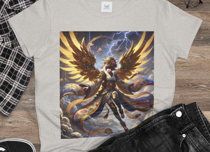 Valkyrie Descending Through Storm Women's Midweight Cotton Tee