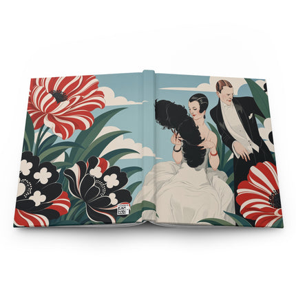 🌺🎩 The Grand Garden Society Hardcover Journal – Art Deco Fashion & Floral Elegance