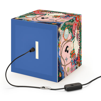 🎀🎄 Christmas Morning In The Rose Parlor Light Cube Lamp – Art Deco Holiday Fantasy