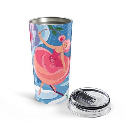 ⛸️🌸 The Rose Waltz On Ice Tumbler – Art Deco Winter Fantasy